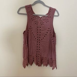 cutout embroidered top